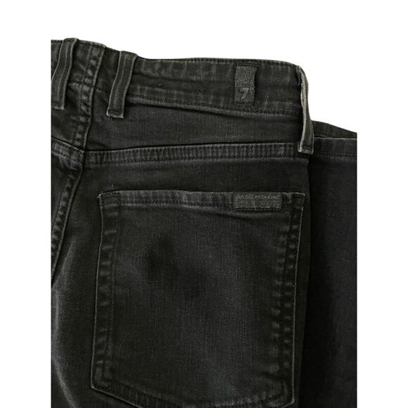 7 FOR ALL MANKIND Portia High Rise Megaflare Jeans Ludlow Black Sailor Buttons - Picture 14 of 16